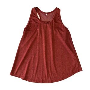 Iactive Heathered Burnt Red Mesh Racerback Loose Fit Women's Athletic Tank Top M